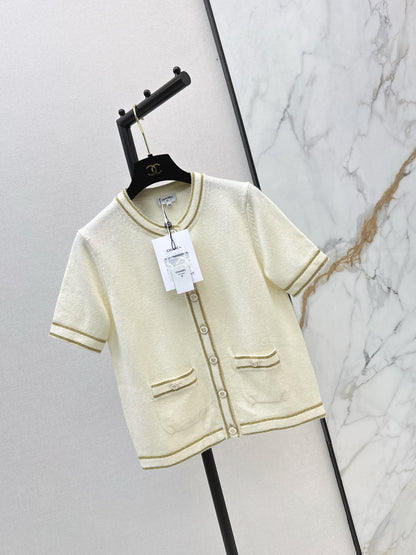 Chan 25fw short-sleeved knit cardigan
