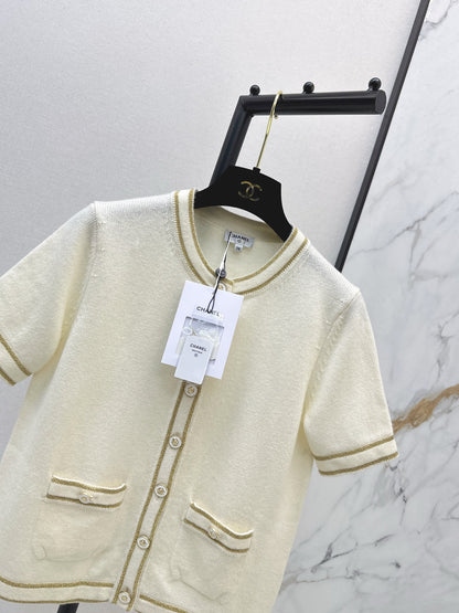 Chan 25fw short-sleeved knit cardigan