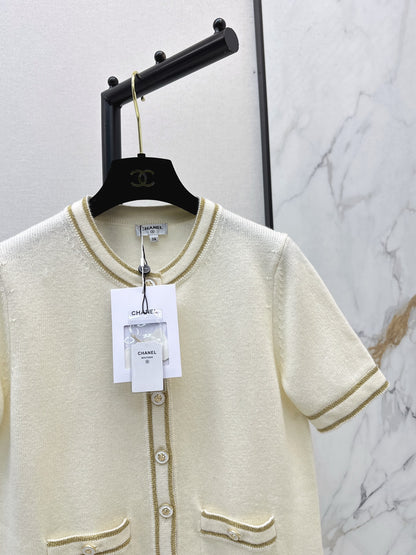 Chan 25fw short-sleeved knit cardigan