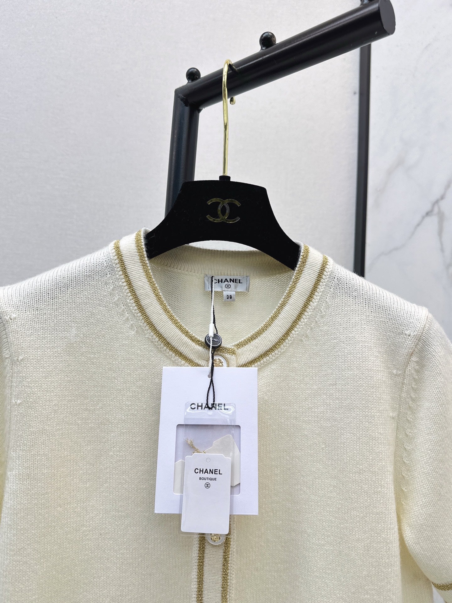 Chan 25fw short-sleeved knit cardigan