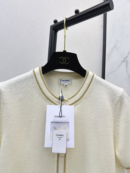 Chan 25fw short-sleeved knit cardigan