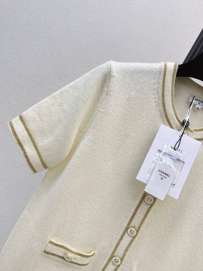 Chan 25fw short-sleeved knit cardigan