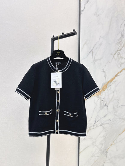 Chan 25fw short-sleeved knit cardigan