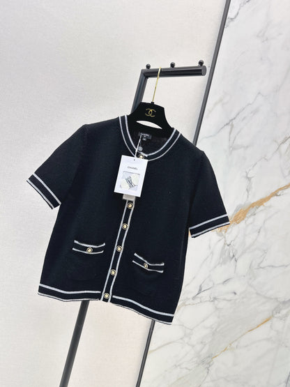 Chan 25fw short-sleeved knit cardigan