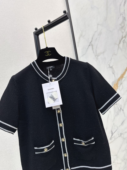 Chan 25fw short-sleeved knit cardigan