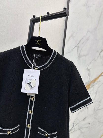 Chan 25fw short-sleeved knit cardigan