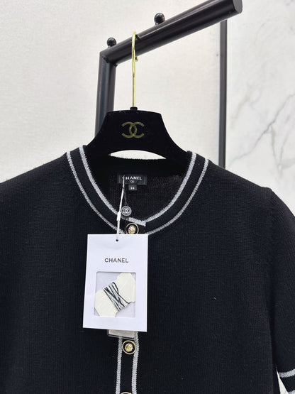 Chan 25fw short-sleeved knit cardigan