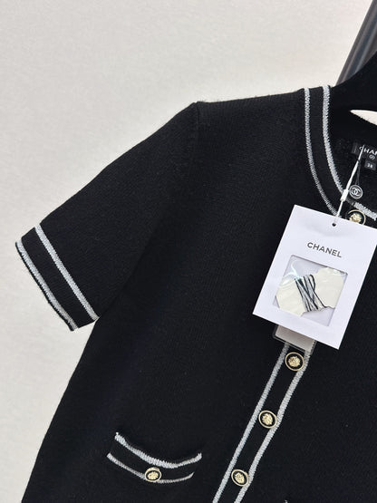 Chan 25fw short-sleeved knit cardigan