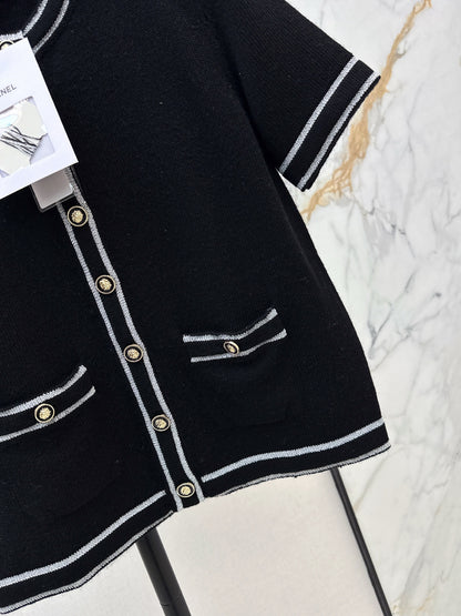 Chan 25fw short-sleeved knit cardigan