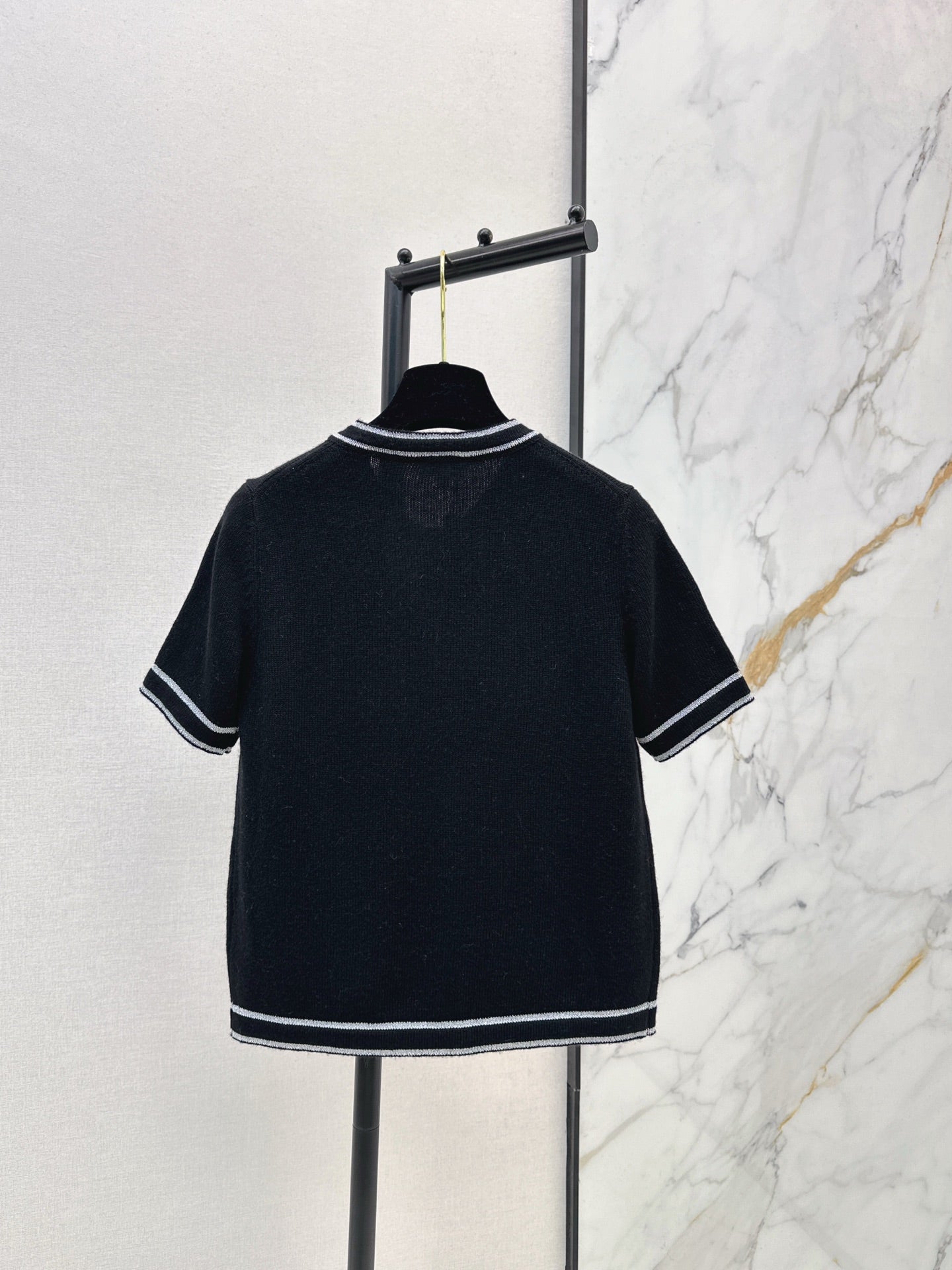 Chan 25fw short-sleeved knit cardigan