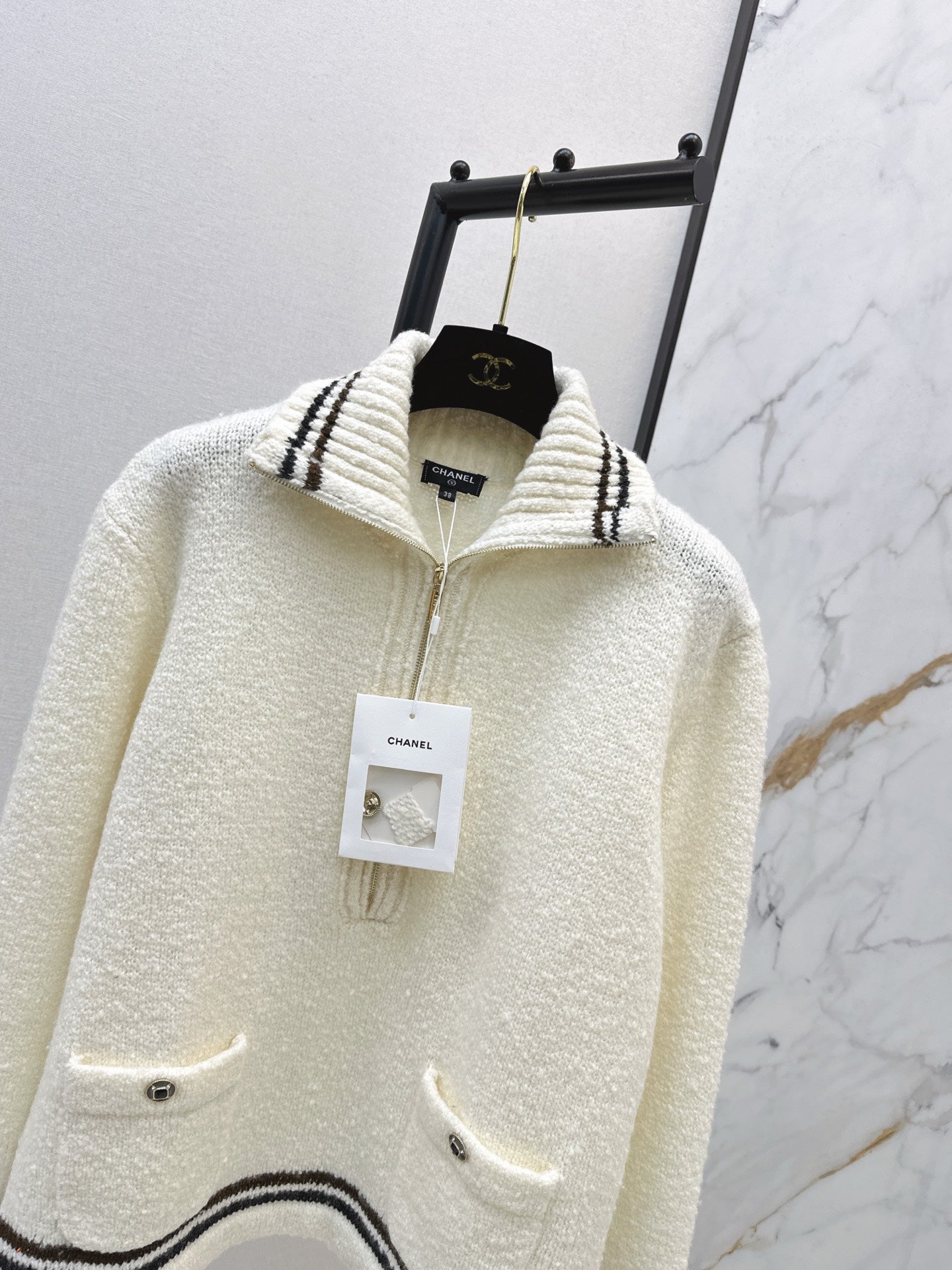 Chan 25fw zip jumper cashmere sweater
