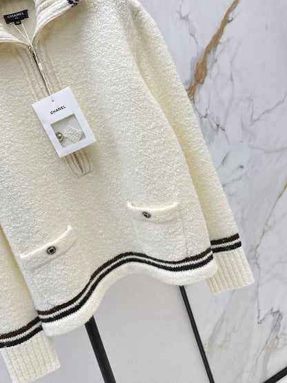 Chan 25fw zip jumper cashmere sweater