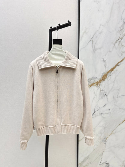 Loro 25fw reversible jacquard knit cardigan