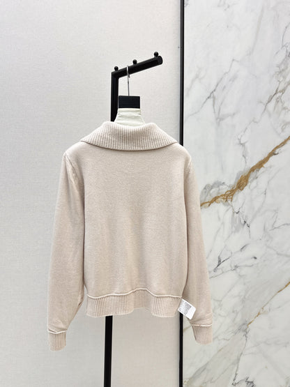 Loro 25fw reversible jacquard knit cardigan