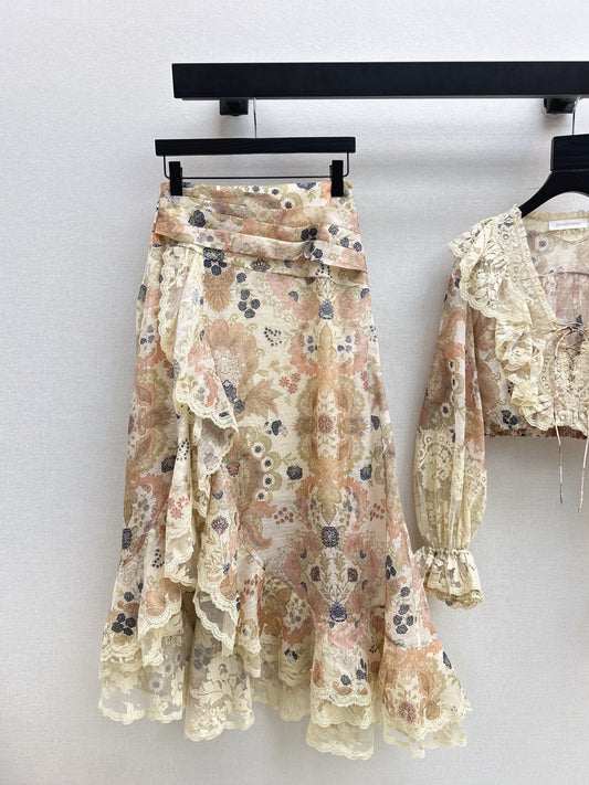 Zimm 25fw silk linen skirt