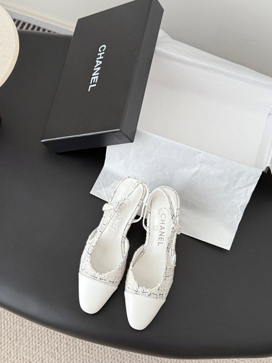 Chan 25fw slingback chunky heels