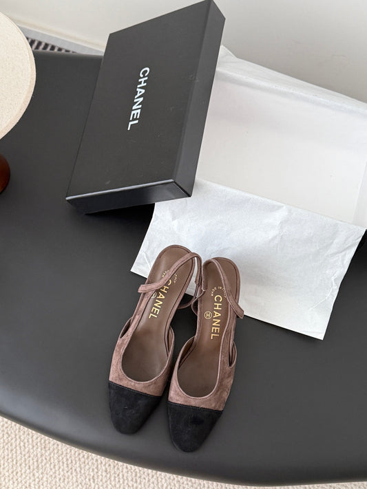 Chan 25fw slingback chunky heels