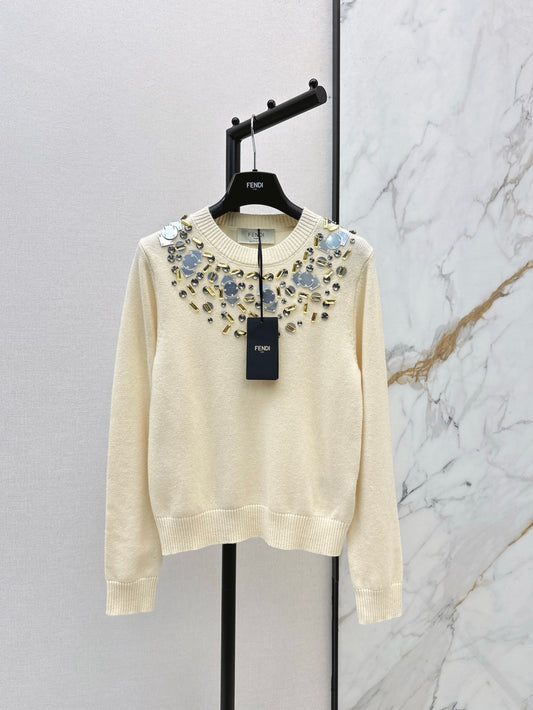 Fend 25fw beading sweater