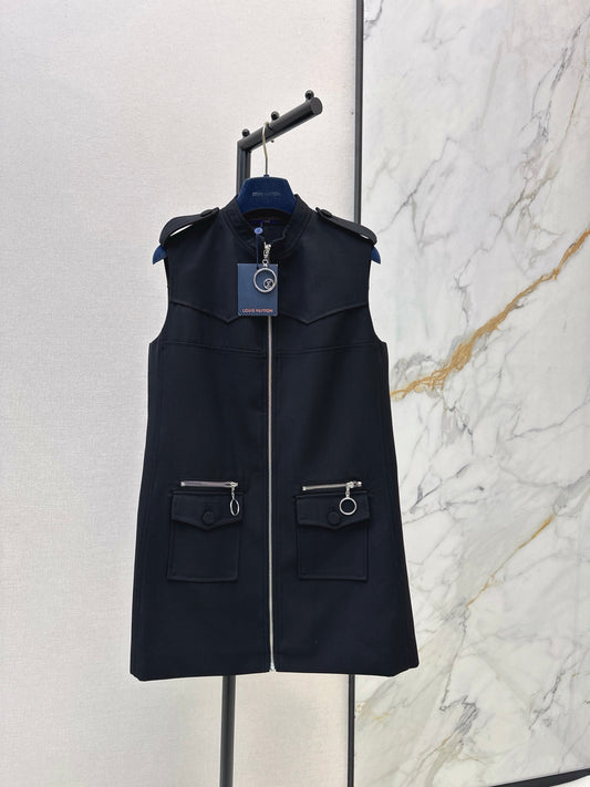 Louis 25fw zip-up sleeveless dress
