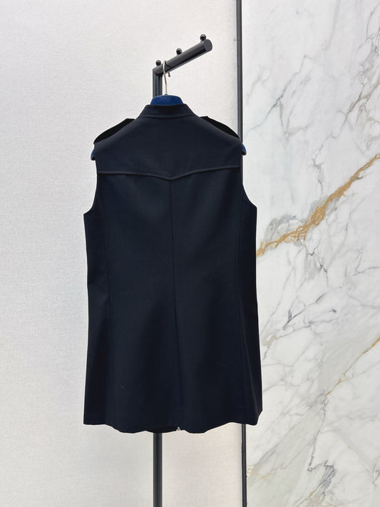 Louis 25fw zip-up sleeveless dress