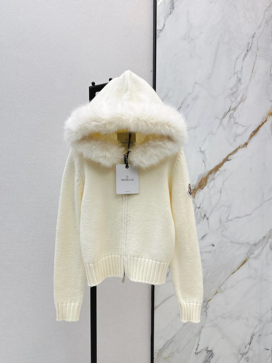 Monc 25fw detachable fur knit jacket