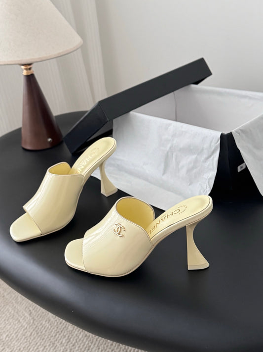 Chan 25fw high heeled slides sandals