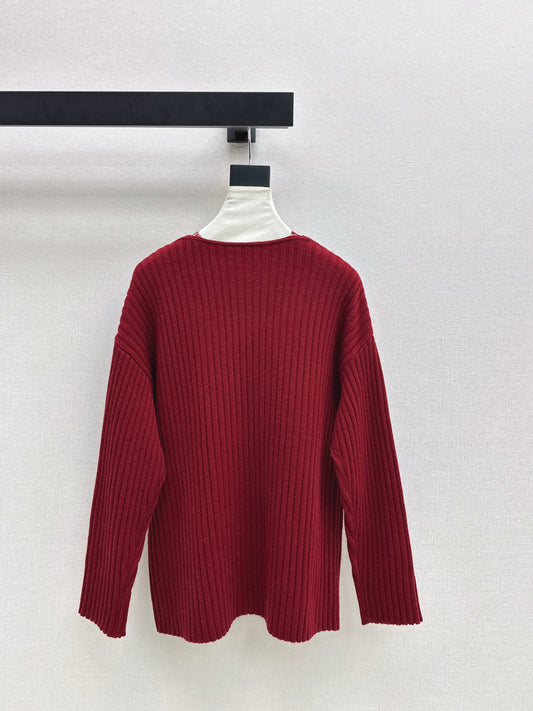 Es 25fw lace contrast sweater