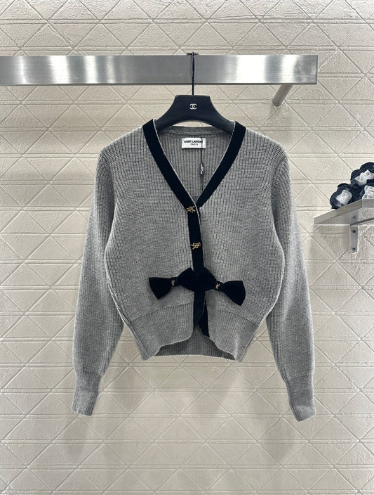 Saint 25fw bow knit cardiagn