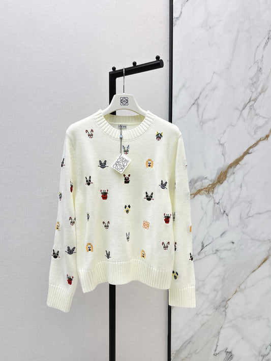 Loe 25fw embroidery sweater