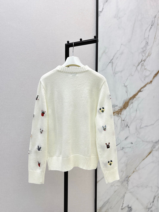Loe 25fw embroidery sweater
