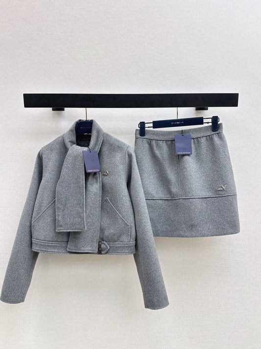Louis 26ss woolen jacket skirt outfit sets