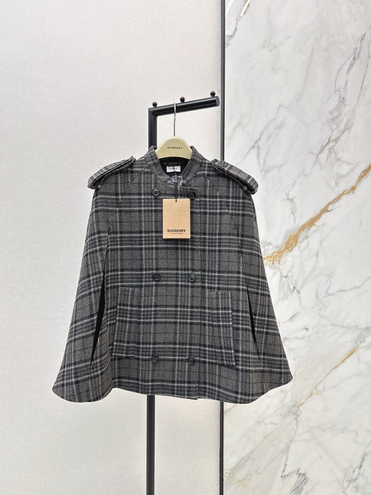 Burb 25fw check cape coats