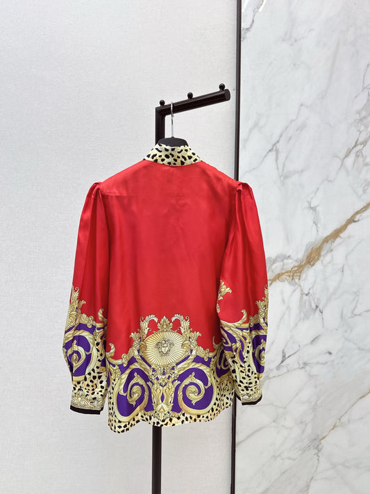 Vers 26ss print silk shirt