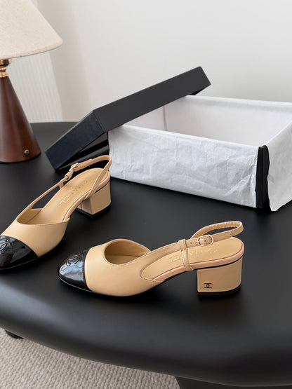 Chan 25fw slingback chunky mary jane shoes