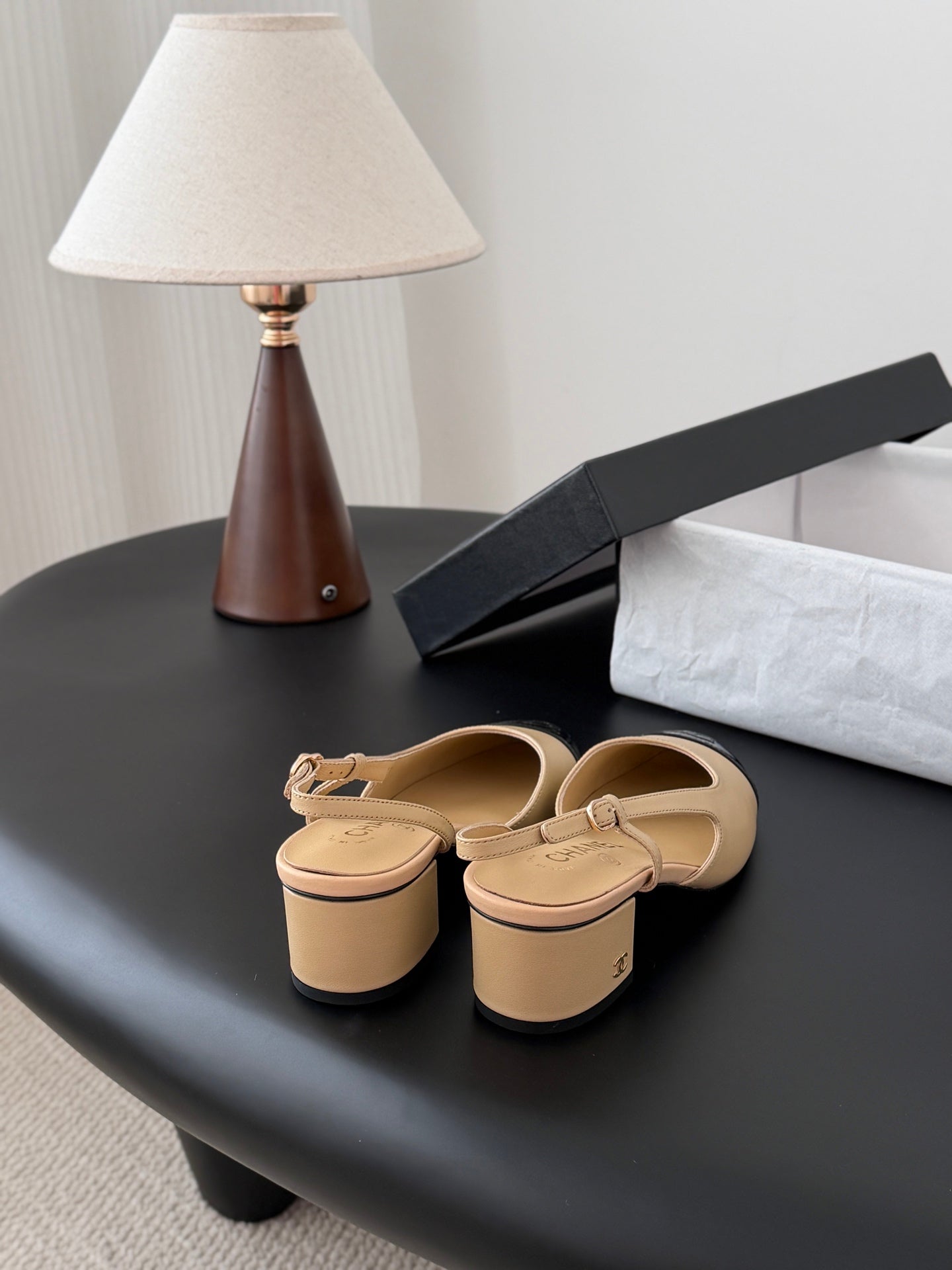 Chan 25fw slingback chunky mary jane shoes