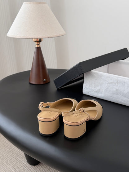 Chan 25fw slingback chunky mary jane shoes