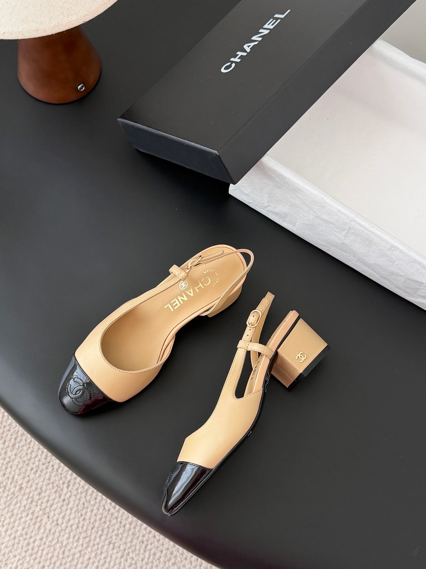 Chan 25fw slingback chunky mary jane shoes