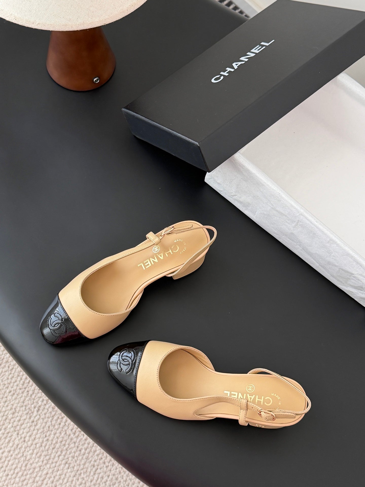 Chan 25fw slingback chunky mary jane shoes