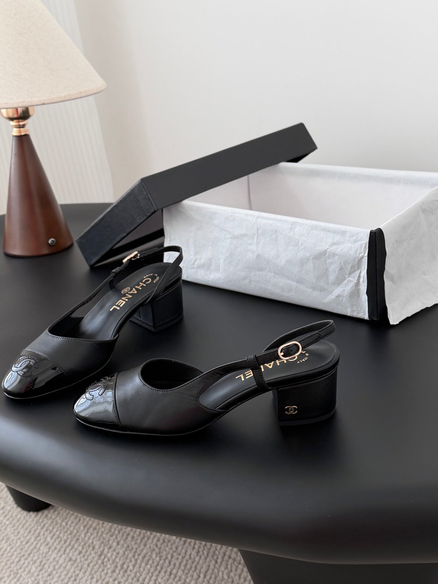 Chan 25fw slingback chunky mary jane shoes