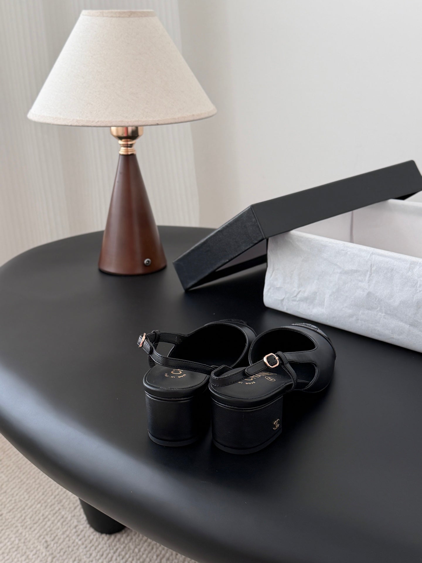 Chan 25fw slingback chunky mary jane shoes