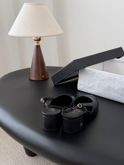 Chan 25fw slingback chunky mary jane shoes