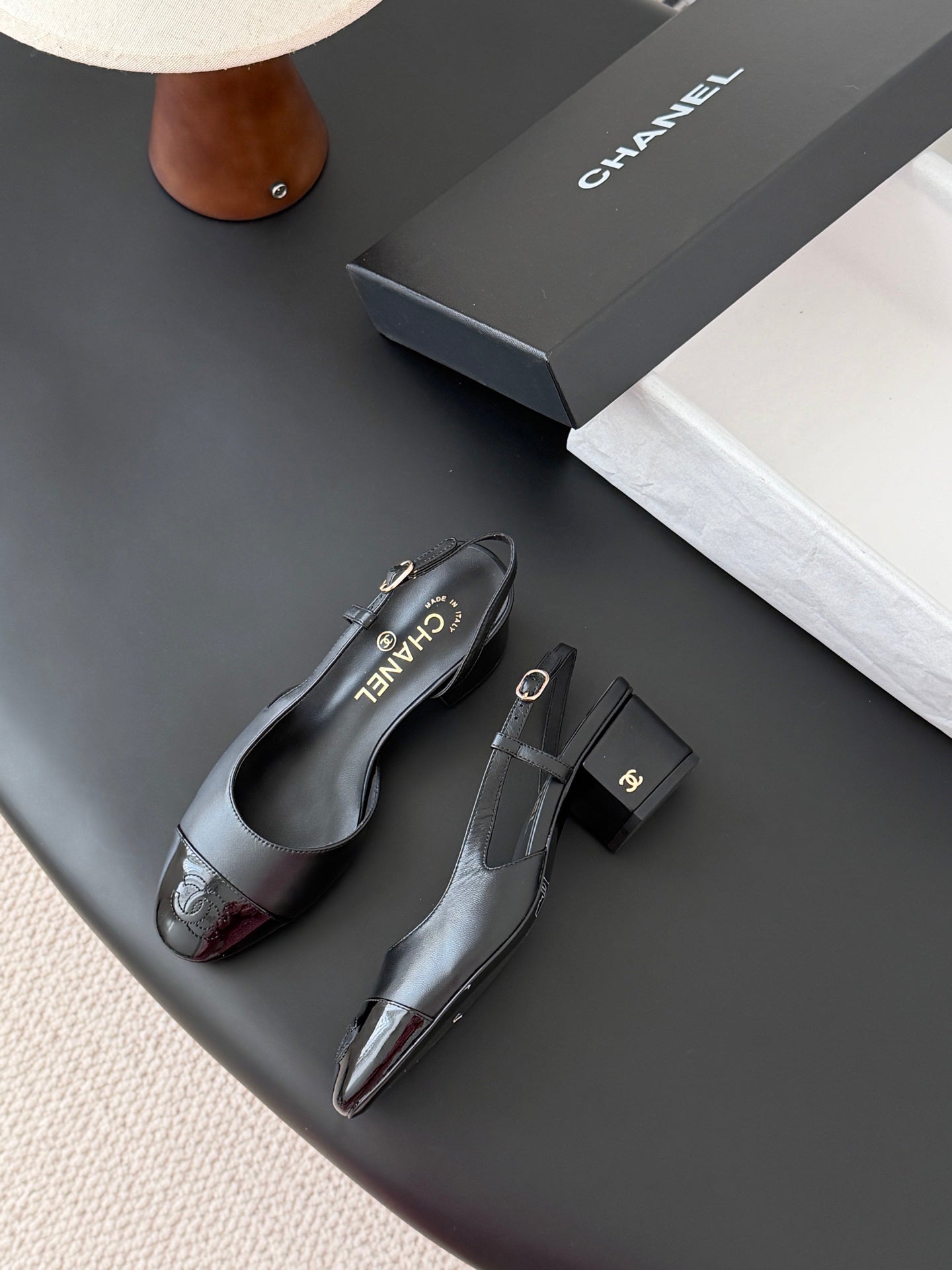 Chan 25fw slingback chunky mary jane shoes