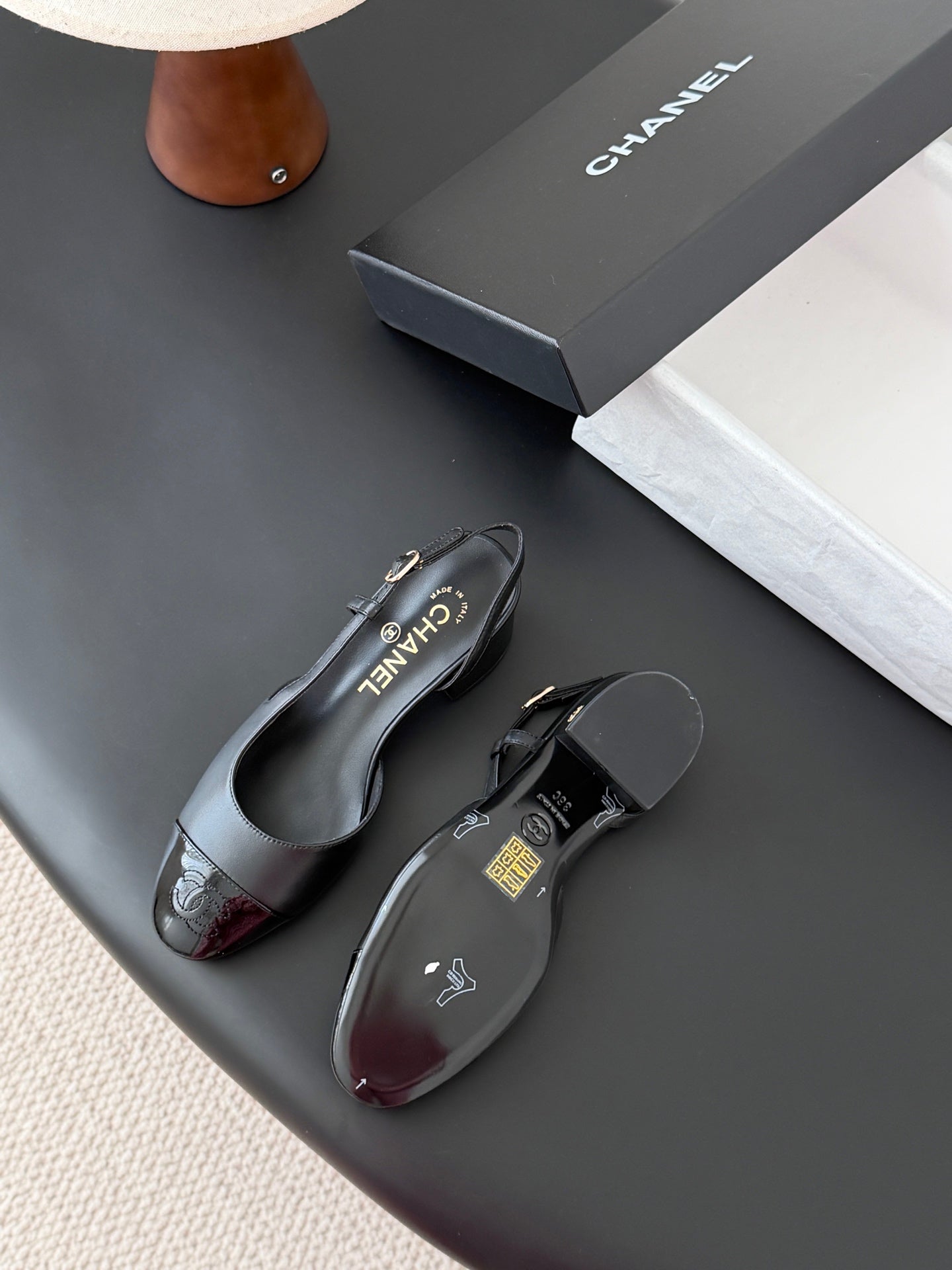 Chan 25fw slingback chunky mary jane shoes