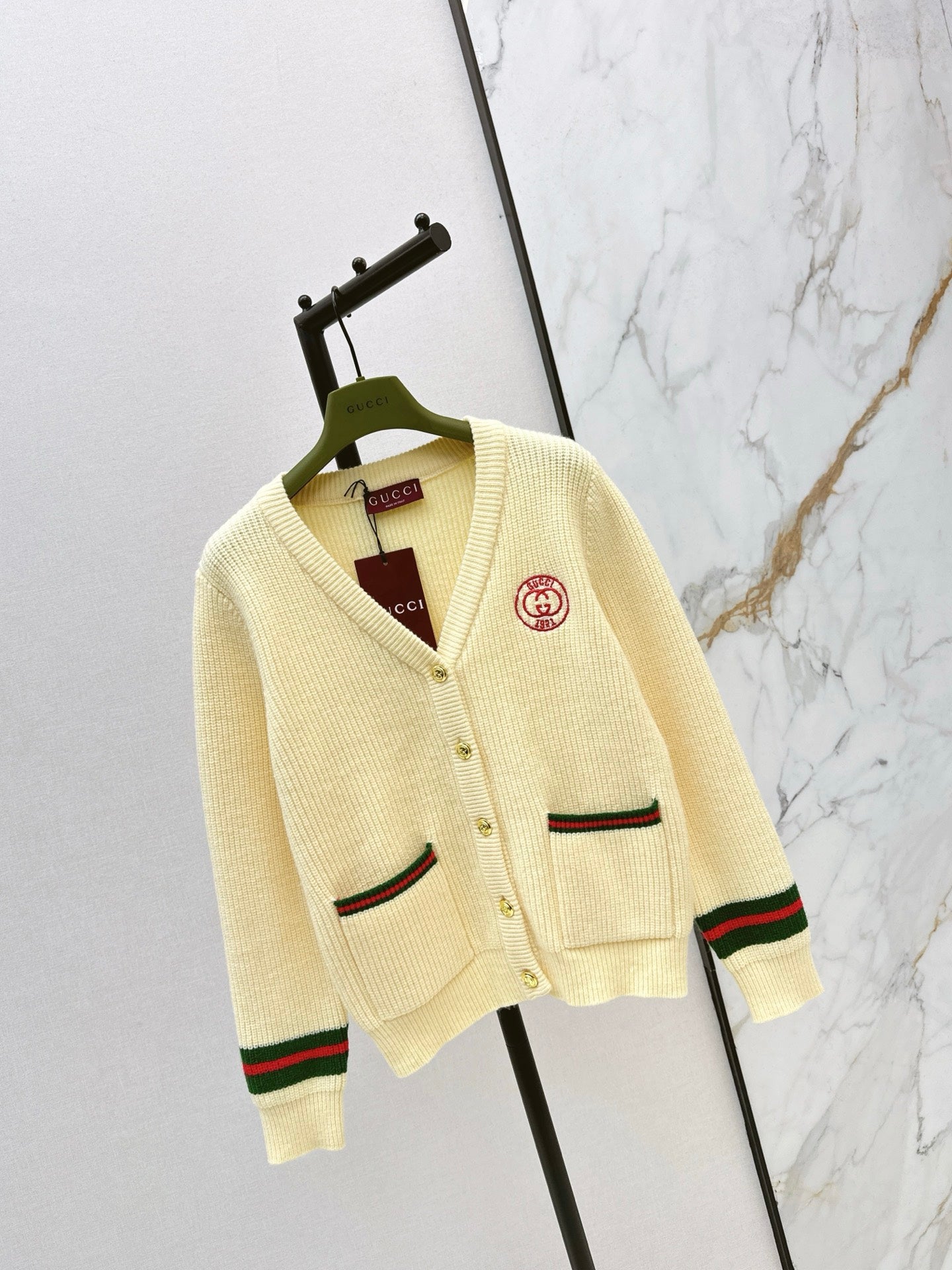 Gucc 25fw jacquard knit cardigan