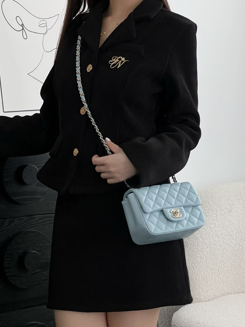 Chan cf17 chain shoulder bag