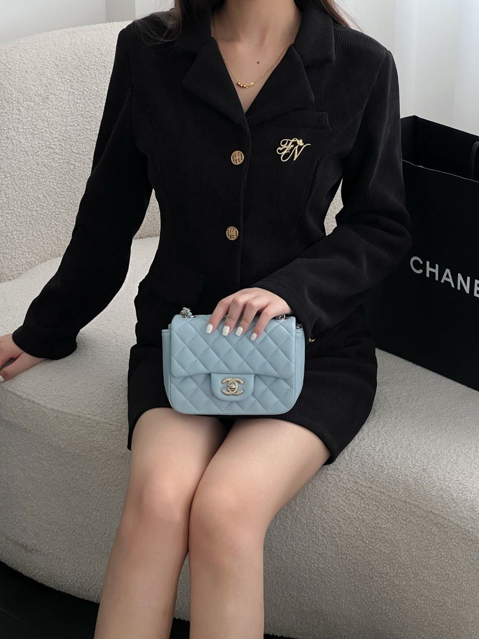 Chan cf17 chain shoulder bag