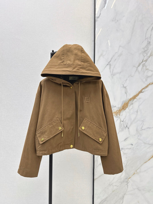 Fend 26ss hooded drawstring jacket