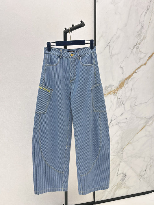 Louis 26ss stripe wide-leg jeans