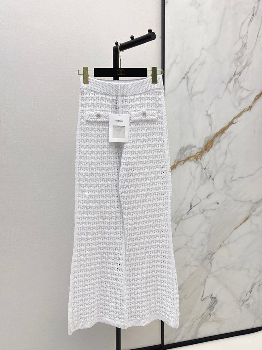 Chan 26ss hollow knit pants