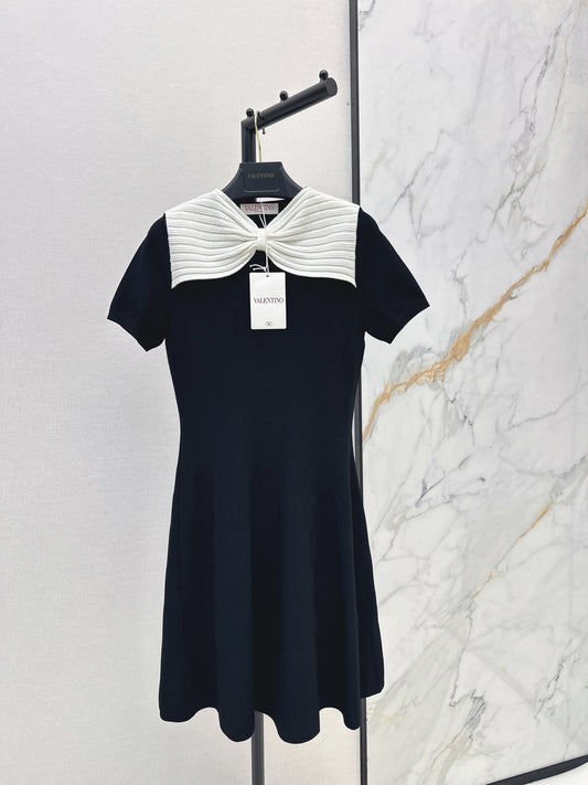 Valen 26ss bow short sleeve dress
